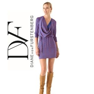 Diane Von Furstenberg cowl printed tie waist dress